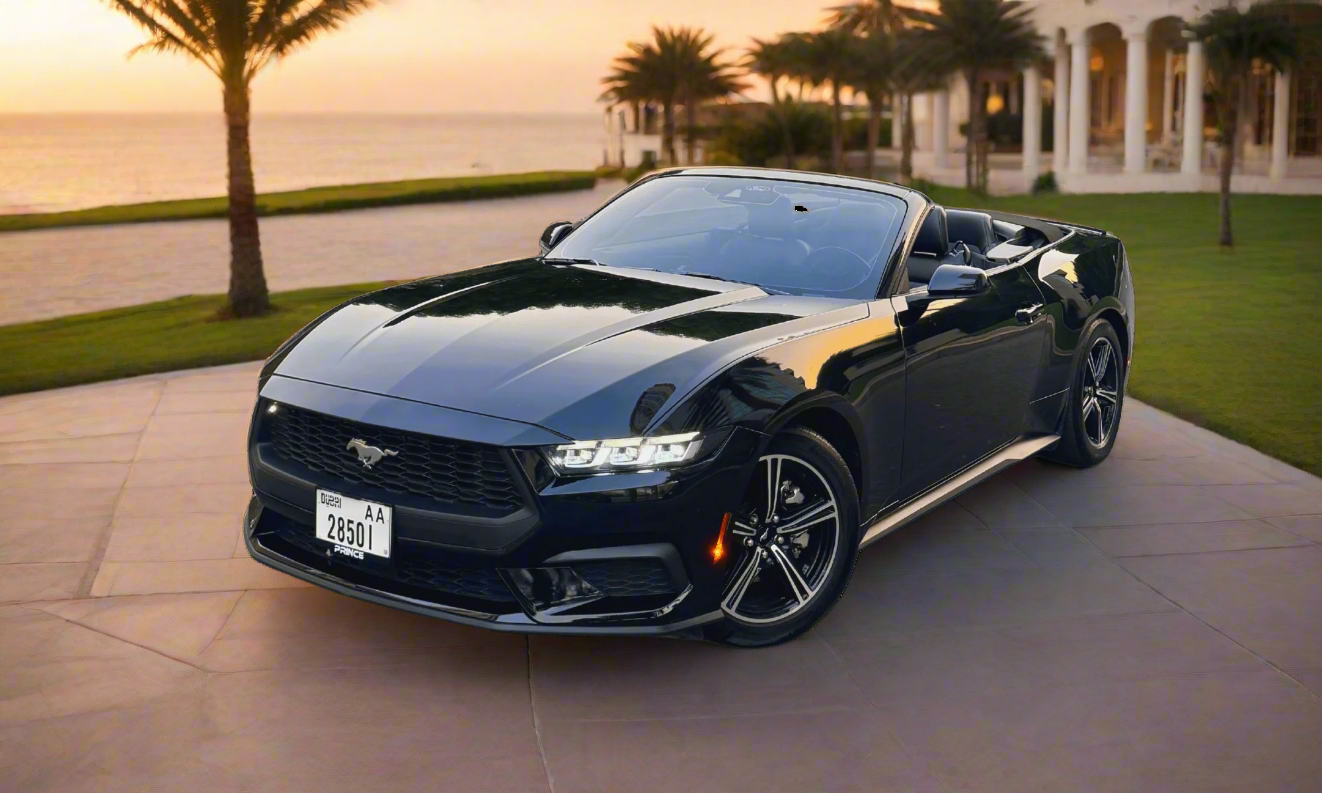 Rent Ford Mustang Convertible 2024 Black 28501AA or similar