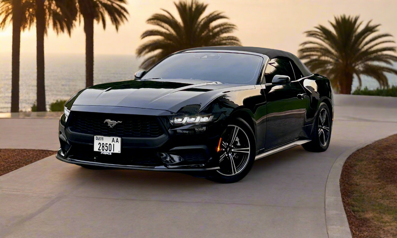 Rent Ford Mustang Convertible 2024 Black 28501AA or similar