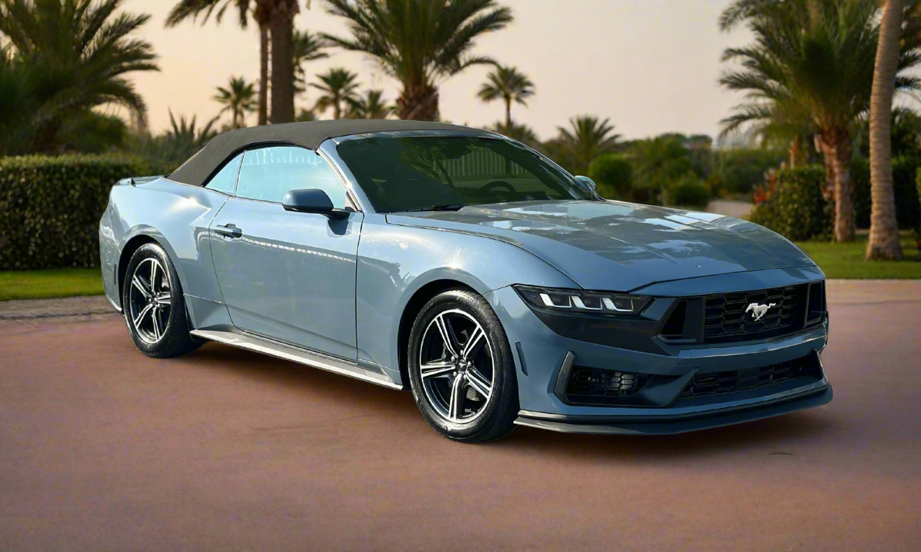 Rent Ford Mustang Convertible 2024 Blue 89421W or similar