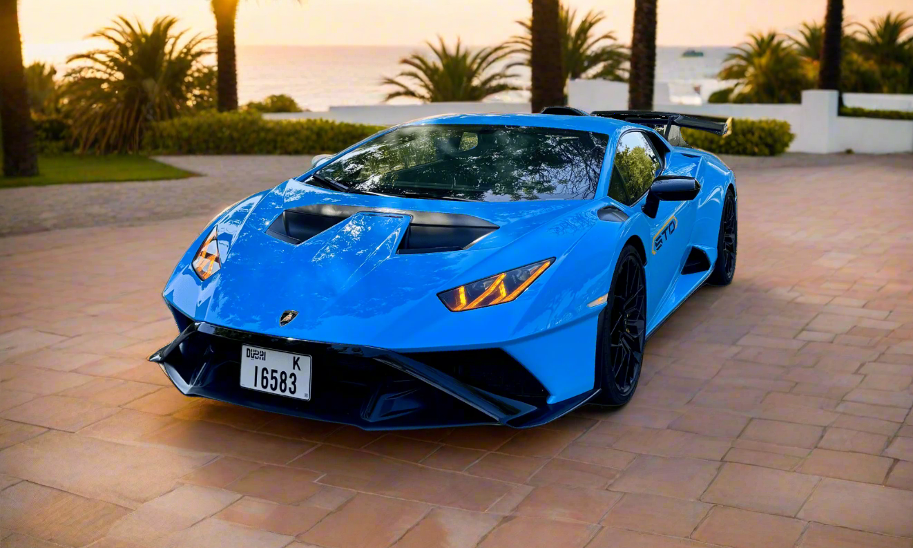 Rent Lamborghini Huracan STO 2024 Blue K16583 or similar