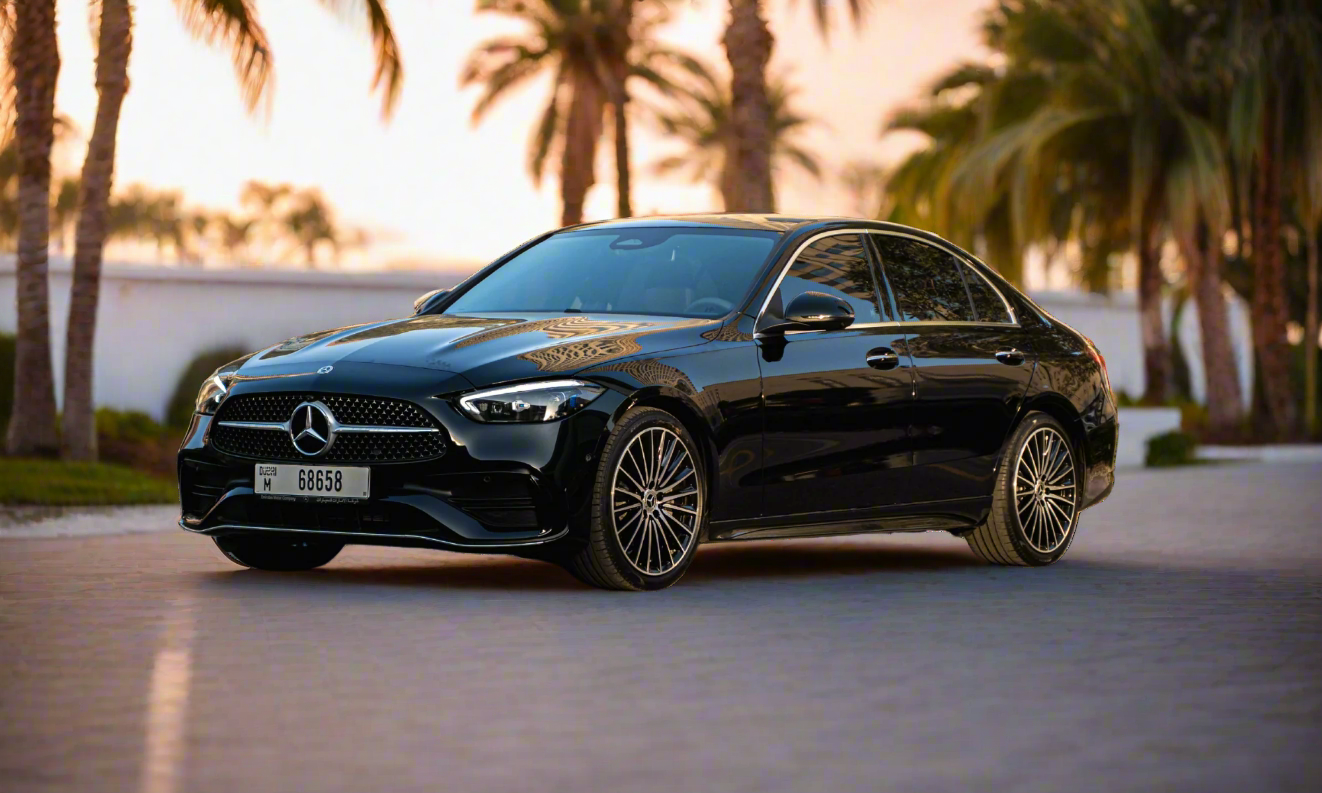 Rent Mercedes-Benz C200 2024 Black 68658M or similar