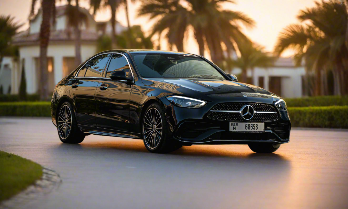 Rent Mercedes-Benz C200 2024 Black 68658M or similar